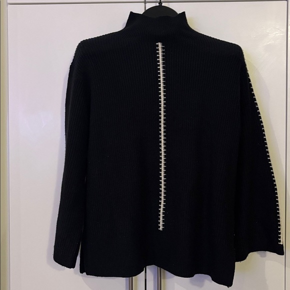 FCUk 1980’s contrast Stitch mock Sweater 3/4 Sleeve Size XS - Picture 1 of 17